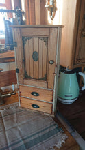Load image into Gallery viewer, farmhouse antique style wall cabinet with drawers