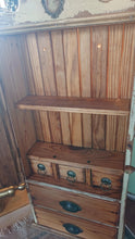 Load image into Gallery viewer, farmhouse antique style wall cabinet with drawers