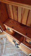 Load image into Gallery viewer, farmhouse antique style wall cabinet with drawers