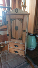 Load image into Gallery viewer, farmhouse antique style wall cabinet with drawers